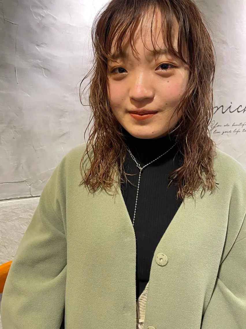 セミロング セミロングパーマ カット パーマ トリートメント ayane⭐️ボブ・ ショート・パーマのヘアスタイル