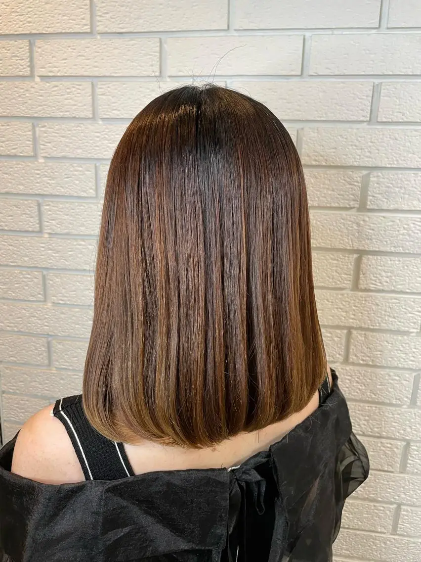 セミロング パーマ 縮毛矯正 ストレートパーマ ニュアンスデザイン✄ YOU♡のヘアスタイル
