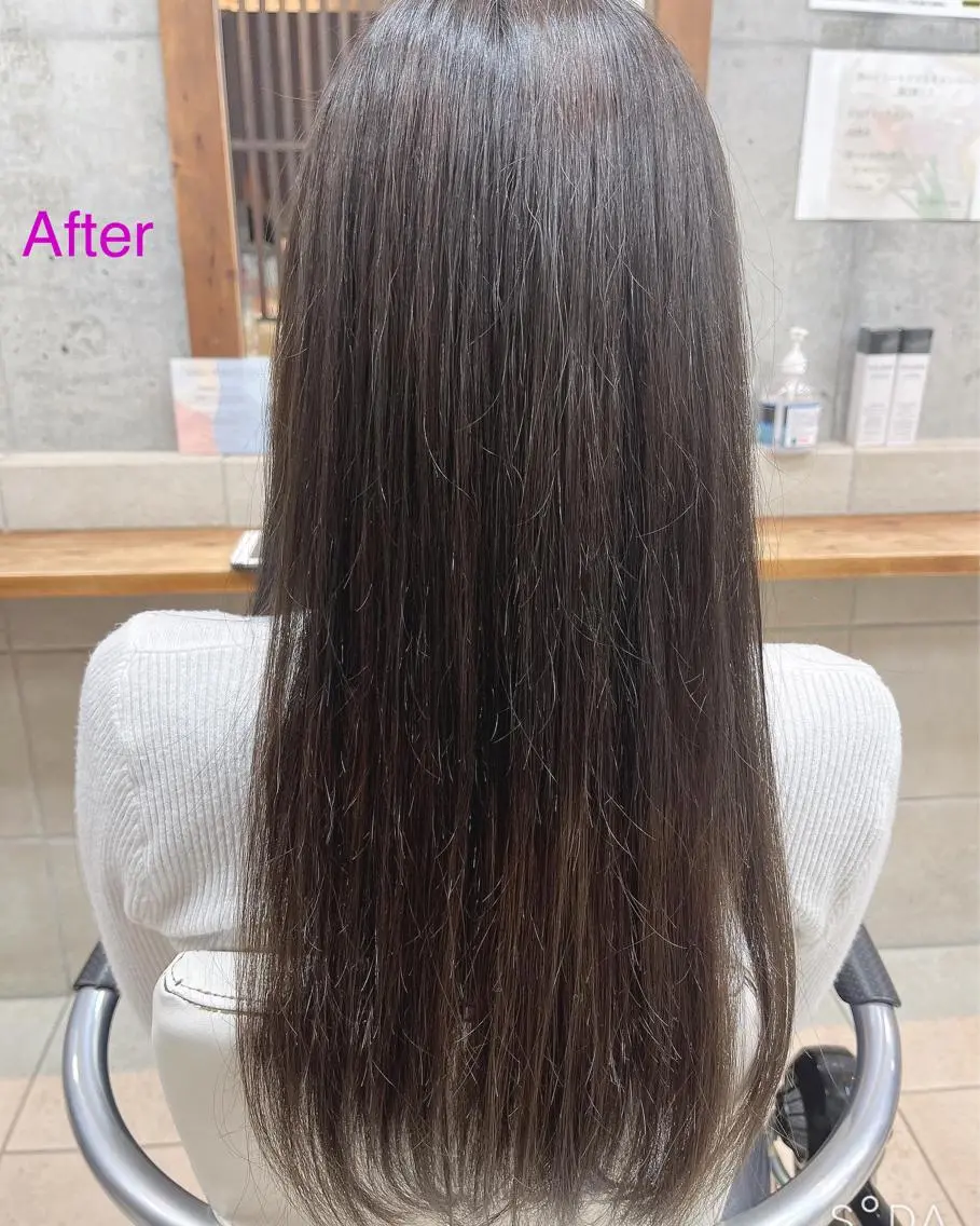 ロング カラー アッシュ イルミナカラー たなか なおのヘアスタイル
