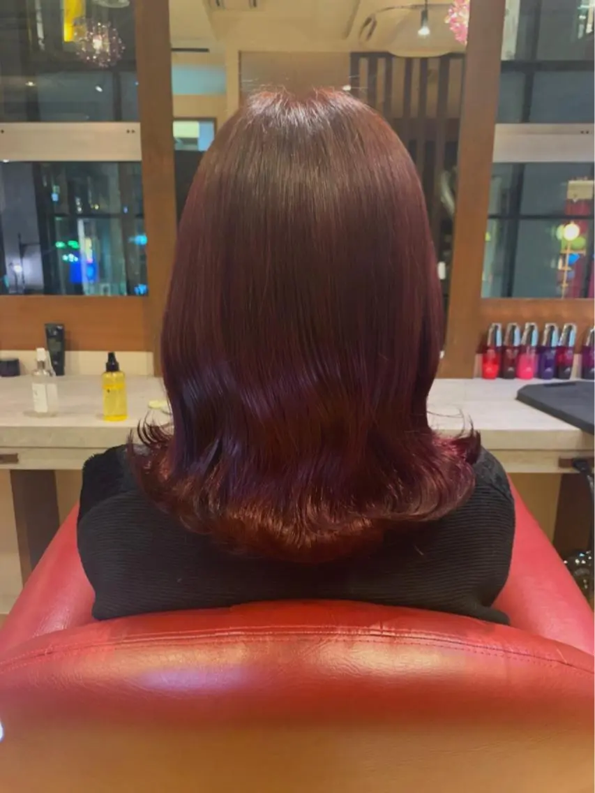 ミディアム カラー ヘアアレンジ ピンクカラー ✨ツヤ髪デザイナー ✨ひかり✨のヘアスタイル