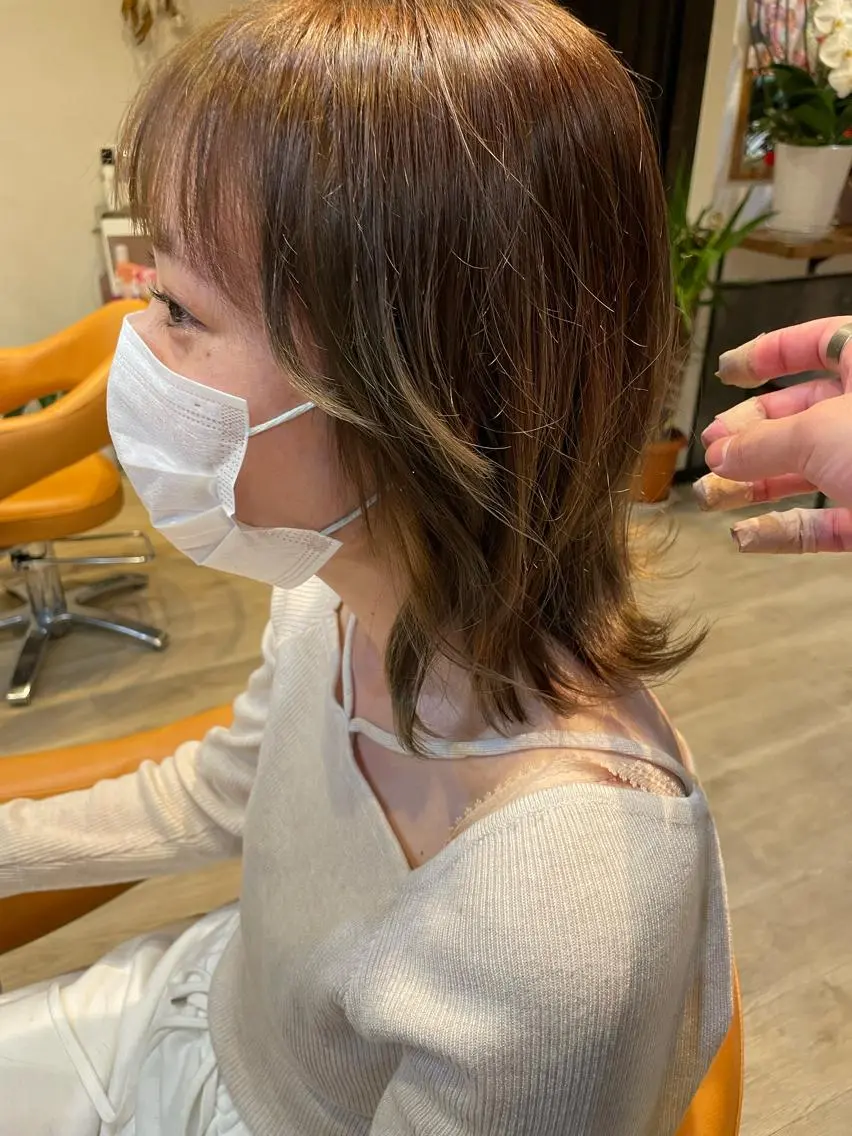 ミディアム カラー 韓国風ヘア カット ヘアカラー 髪質改善/ブリーチ 田代 龍我のヘアスタイル