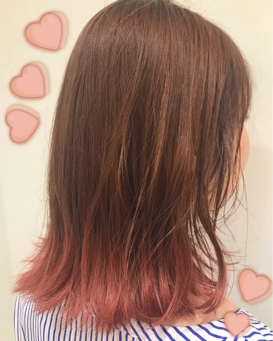 カラー グラデーションカラー オレンジ 新宿駅近♡個室 ♡関口三都季🌜のヘアスタイル