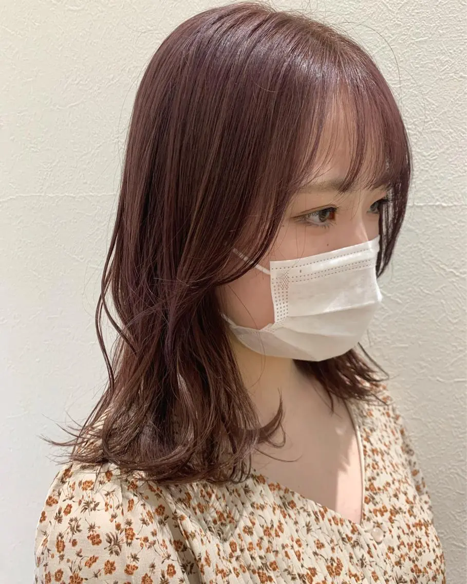 ミディアム カラー ベージュカラー ラベンダーカラー ラベンダーベージュ ピンクカラー ピンクラベンダー カット ヘアカラー トリートメント hubhair レイヤー/透明感のヘアスタイル