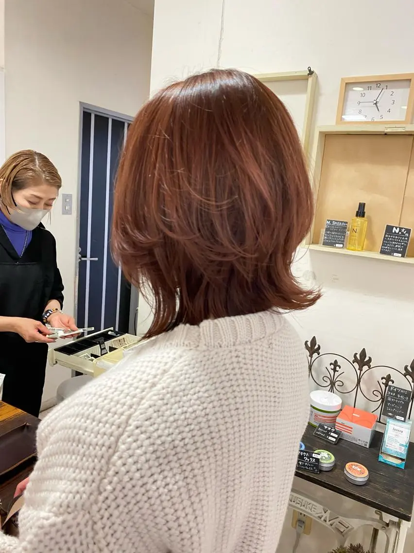 ミディアム カット ヘアカラー ★ 里奈★のヘアスタイル