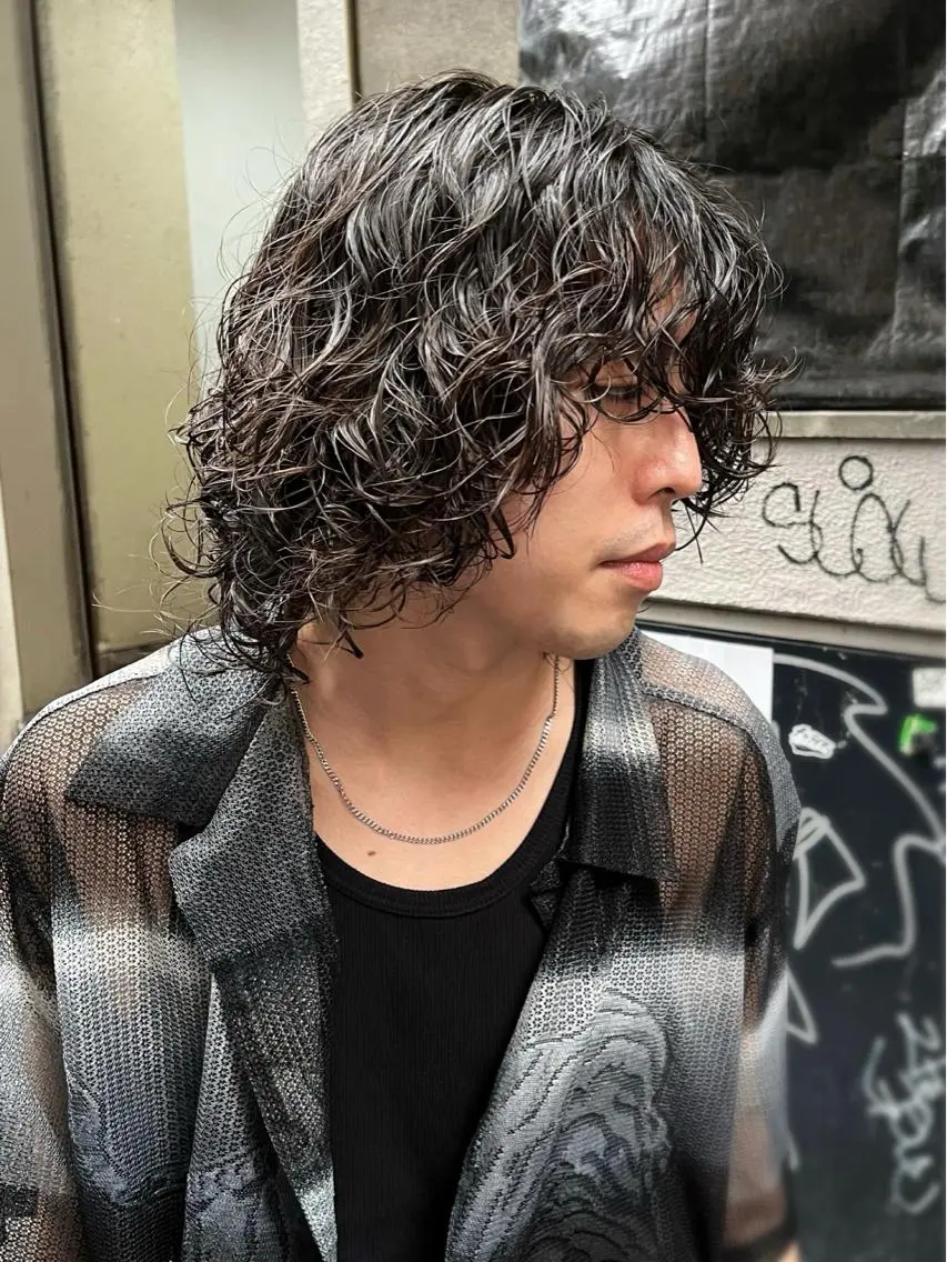 セミロング カラー パーマ ヘアアレンジ メンズ ヘアカラー トリートメント 💎髪質改善特化💎 RUITOのヘアスタイル