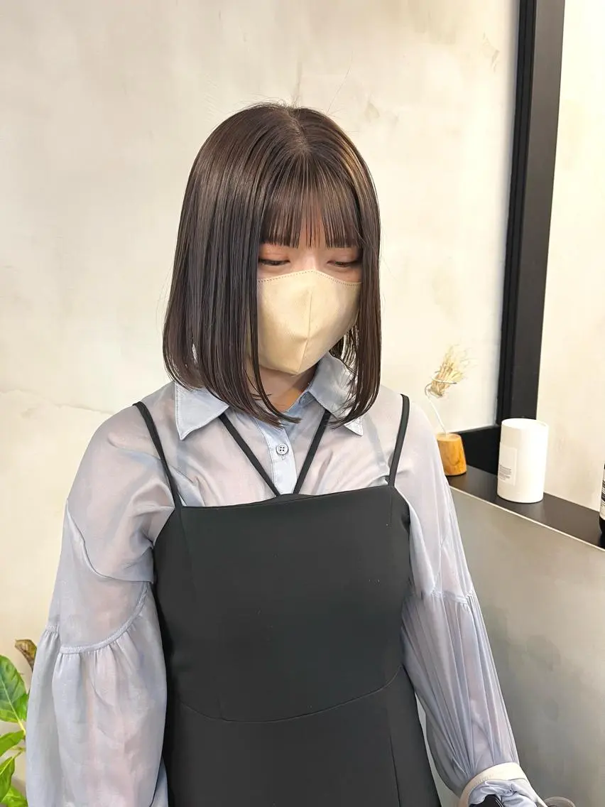 ショート カラー ブリーチ ラベンダーカラー ブリーチなしカラー ena/ブリーチなし 透明感・レイヤー🎀のヘアスタイル