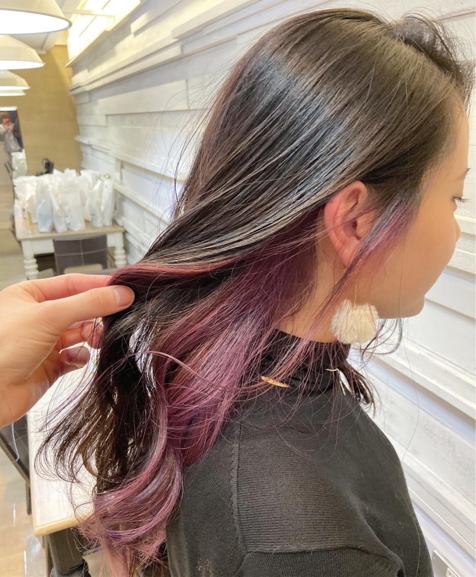 ロング カラー インナーカラー 植田 敬太のヘアスタイル