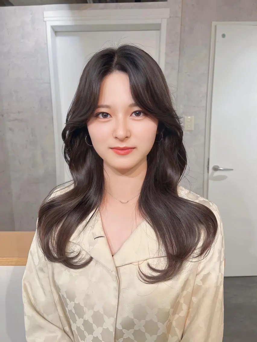 ロング カラー カット ヘアカラー トリートメント ヘッドスパ ヘアセット 韓国レイヤー/ 顔周り💕田中将吾のヘアスタイル