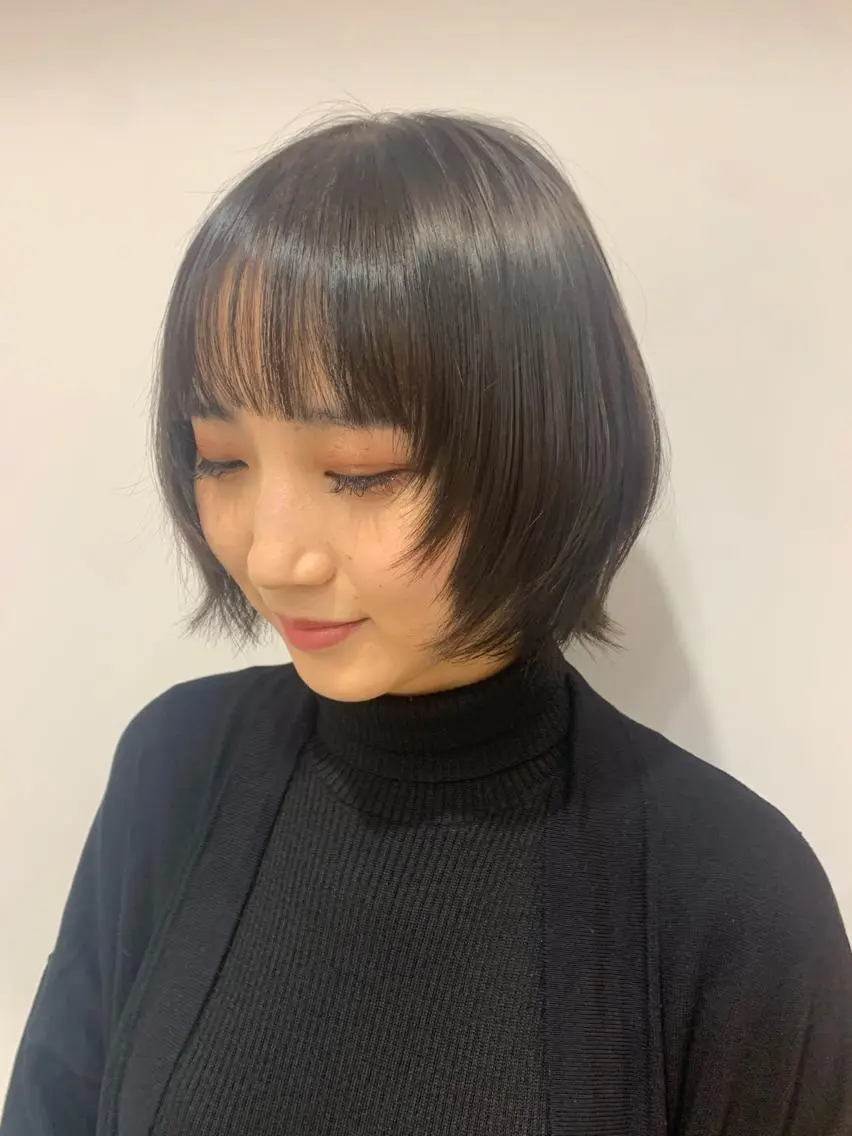 ミディアム カラー ボブ 顔まわりレイヤー レイヤーカット ウルフカット カット ヘアカラー トリートメント 中目黒🌼 🌼ハナのヘアスタイル