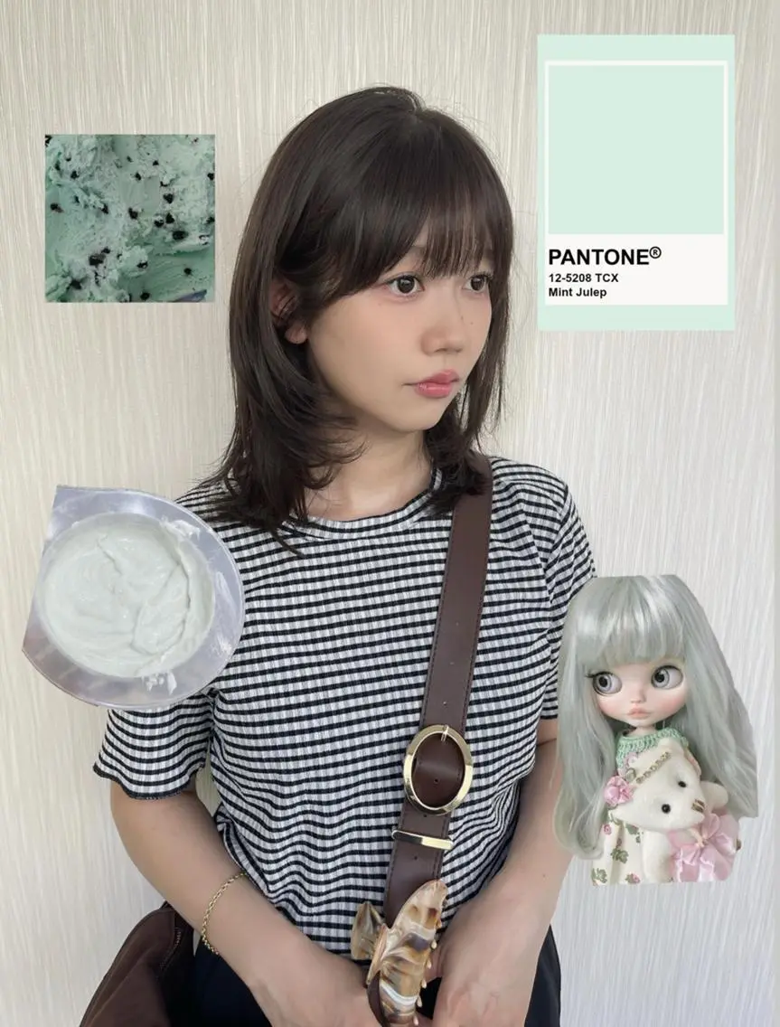 ミディアム ボブレイヤー ボブ 韓国風ヘア レイヤーカット AROMA awanoのヘアスタイル