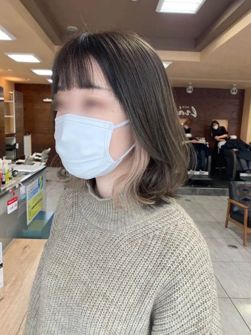 ミディアム カット ヘアカラー レイヤー/艶髪カラー 森本くるみのヘアスタイル