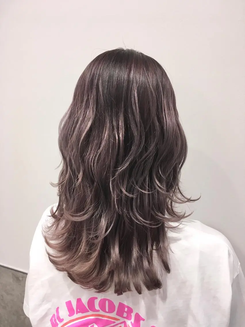ミディアム カラー パープルカラー ヘアカラー トリートメント ヘアセット yoshi ☆のヘアスタイル