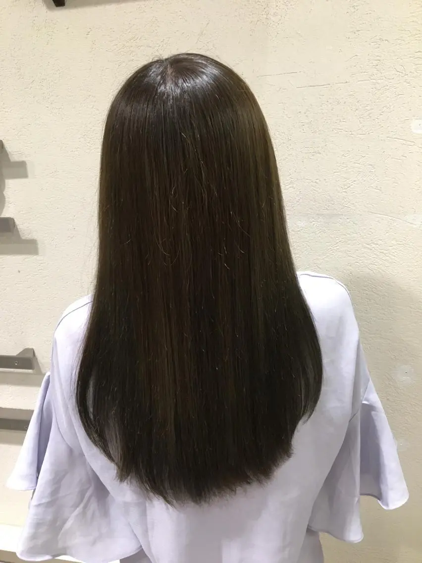 ロング ロング カット ヘアカラー ボブスタイル/ 透明感カラー/八幡のヘアスタイル