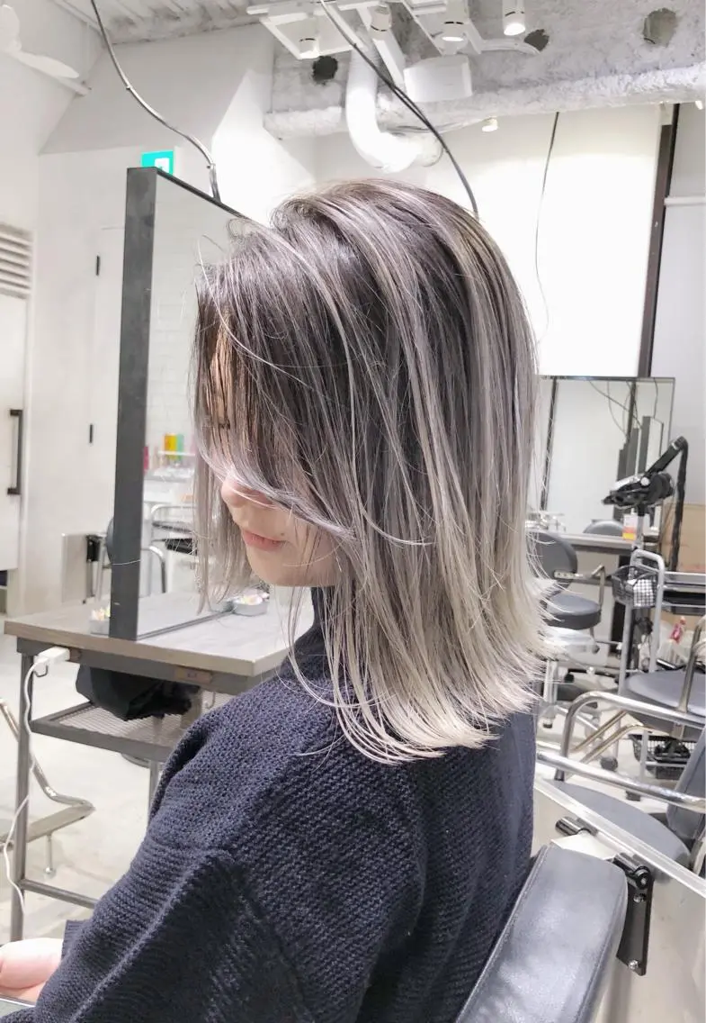 ミディアム カラー バレイヤージュ レイヤーカット ノンダメージ髪質改善 カラー💎/KURAのヘアスタイル