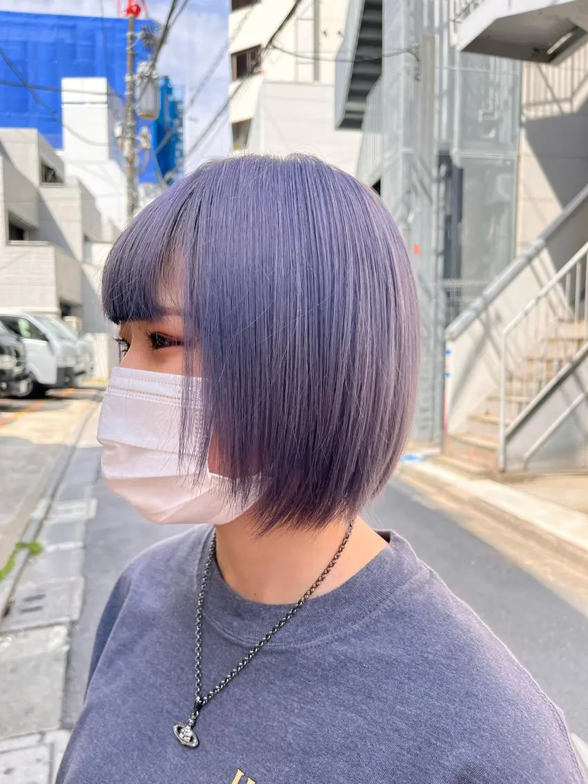 ミディアム エクステ ハイトーン 💭黒崎ハルカのヘアスタイル