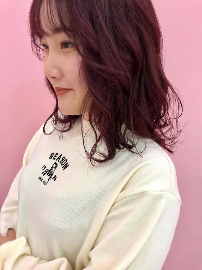 セミロング カラー カット 縮毛矯正 小谷野 真優のヘアスタイル