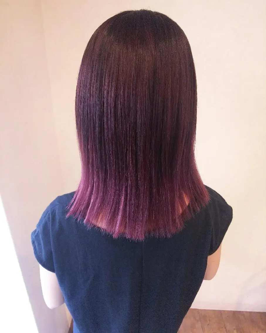 セミロング カラー ラベンダーカラー ラベンダーピンク ピンクカラー RU RIのヘアスタイル