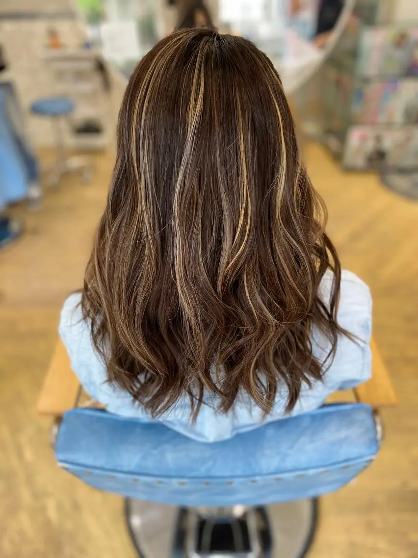 セミロング カラー ヘアアレンジ ハイライトカラー ハイライト 松井 敬太郎のヘアスタイル