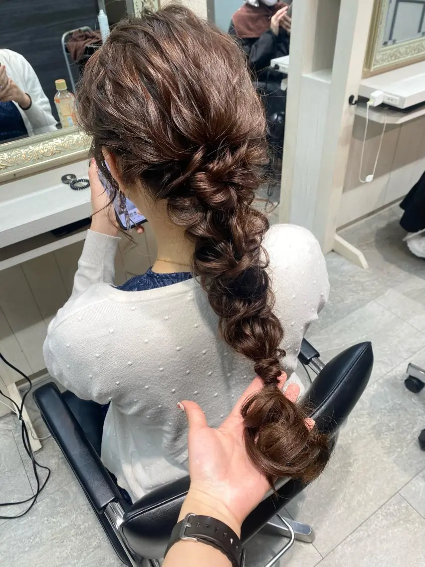 ロング ヘアアレンジ ロング 🤍韓国風ヘア 柴田真帆🤍のヘアスタイル