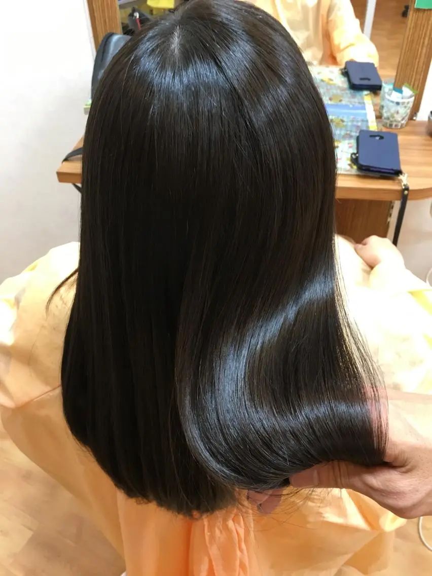 ロング カット トリートメント 白髪染め/ 髪質改善//湯浅貴子のヘアスタイル