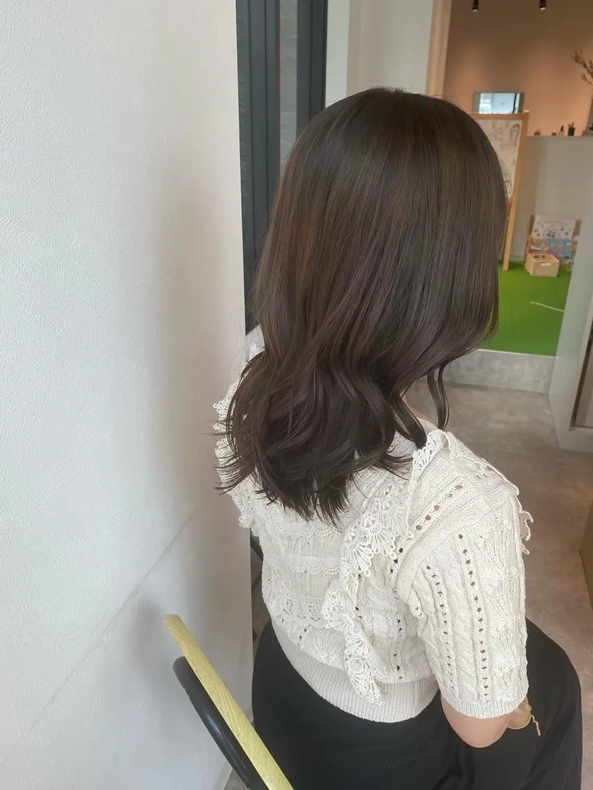 セミロング カラー グレージュ オレンジ オスズ 🎀´-のヘアスタイル