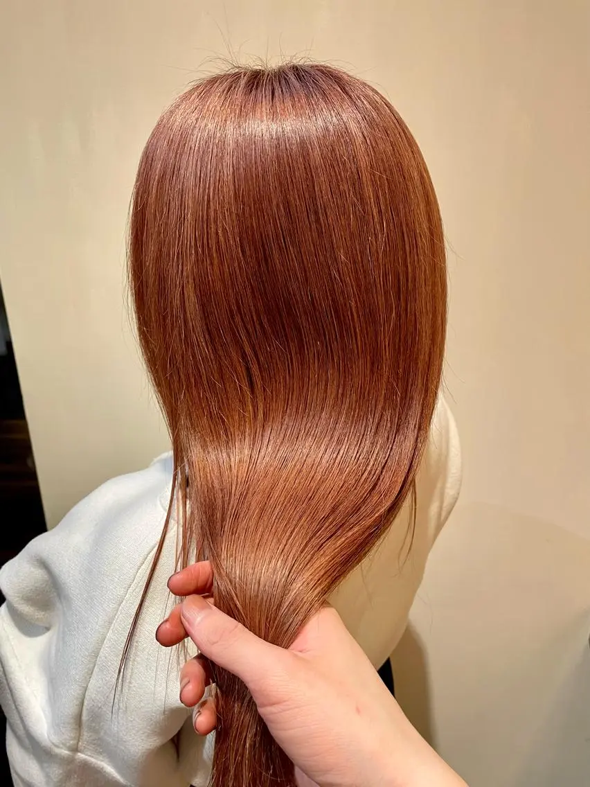 カラー ベージュカラー ダブルカラー ピンクカラー ピンクベージュ 川上拓真 ✂︎学芸大学のヘアスタイル
