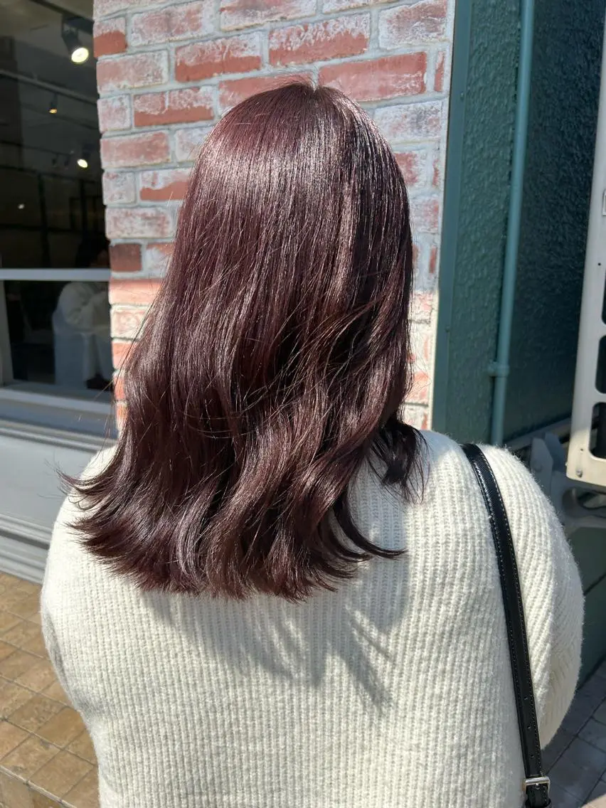 ミディアム カラー ラベンダーカラー ピンクカラー ピンクラベンダー 関口 桃花🌷 暖色カラーのヘアスタイル