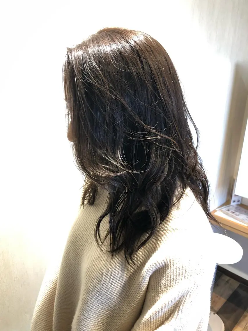 セミロング カラー アッシュ カット ヘアカラー ACHE zippy /伊藤のヘアスタイル