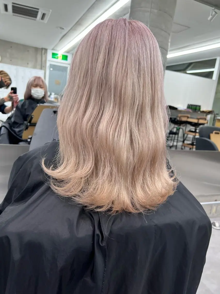 ミディアム カラー オレンジ ヘアカラー トリートメント 艶髪✨ブリーチ職人 yasuのヘアスタイル