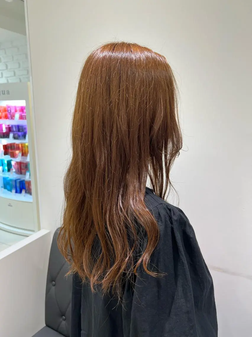 セミロング カラー ベージュカラー ブリーチ ブラウンカラー ブリーチなしカラー カット ヘアカラー 【暖色カラー特化】 中山由梨のヘアスタイル