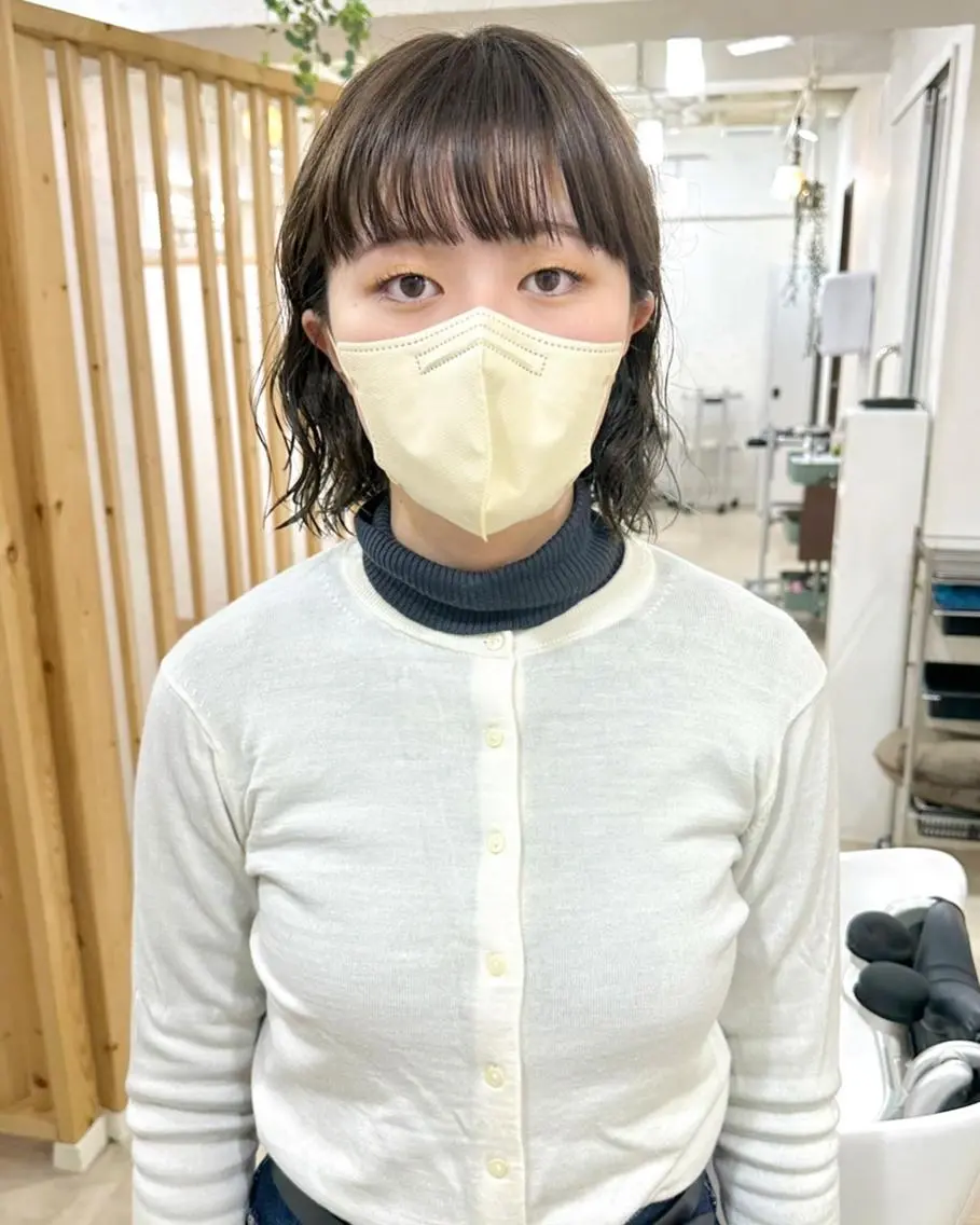 ショート カラー パーマ 切りっぱなしボブ 前下がりボブ ショートボブ 黒髪 インナーカラー 髪質改善 縮毛矯正/ レイヤー/銀座/本木のヘアスタイル