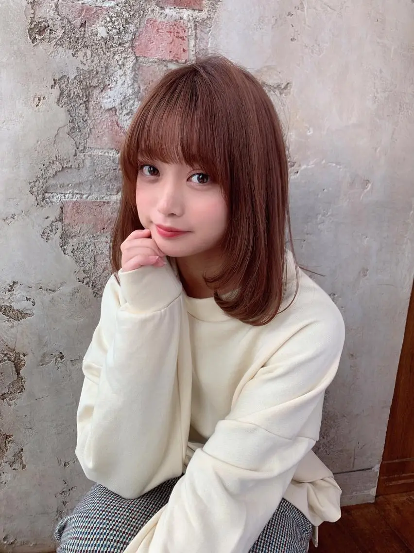 ミディアム カラー バレイヤージュ ブリーチ ケアブリーチ ダブルカラー ハイライトカラー カット ヘアカラー トリートメント 銀座✨レイヤーカット 顔まわり/坂本亜裟海のヘアスタイル