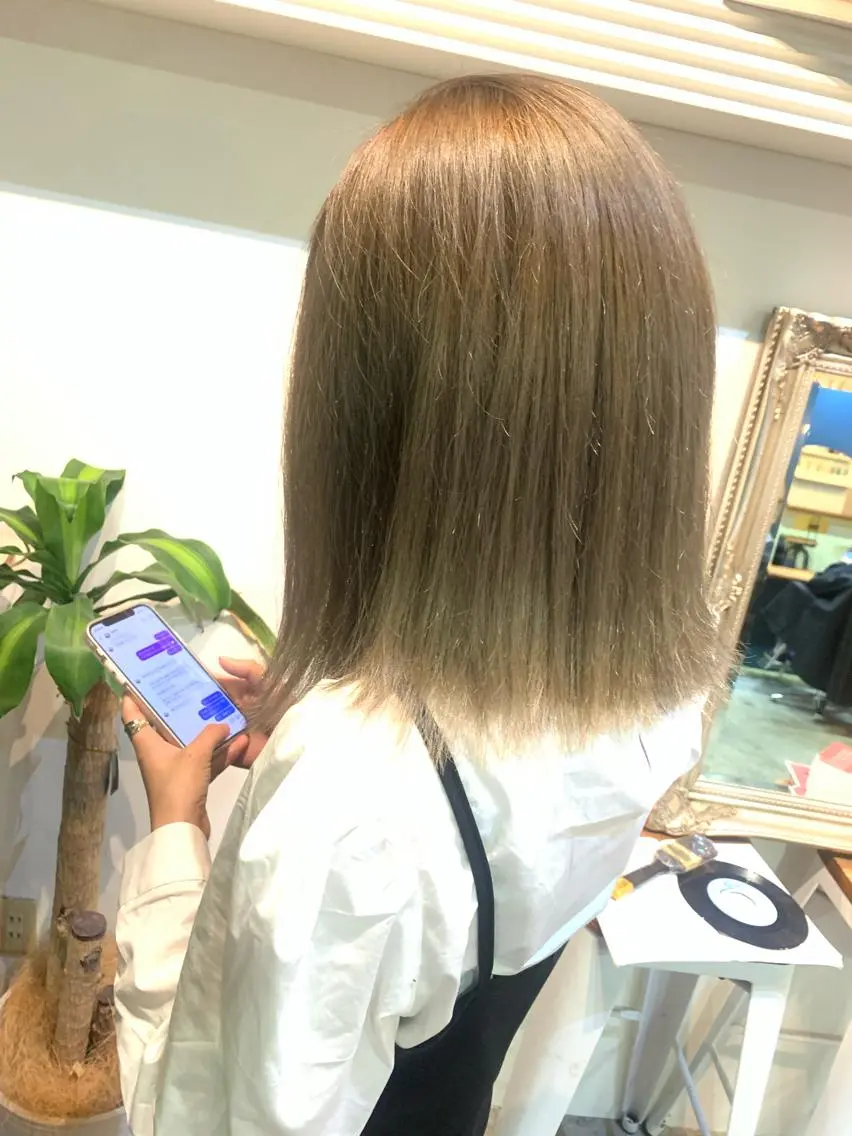 ミディアム アッシュ ヘアカラー トリートメント ヘッドスパ ヘアセット 大宮/山口 竣也のヘアスタイル