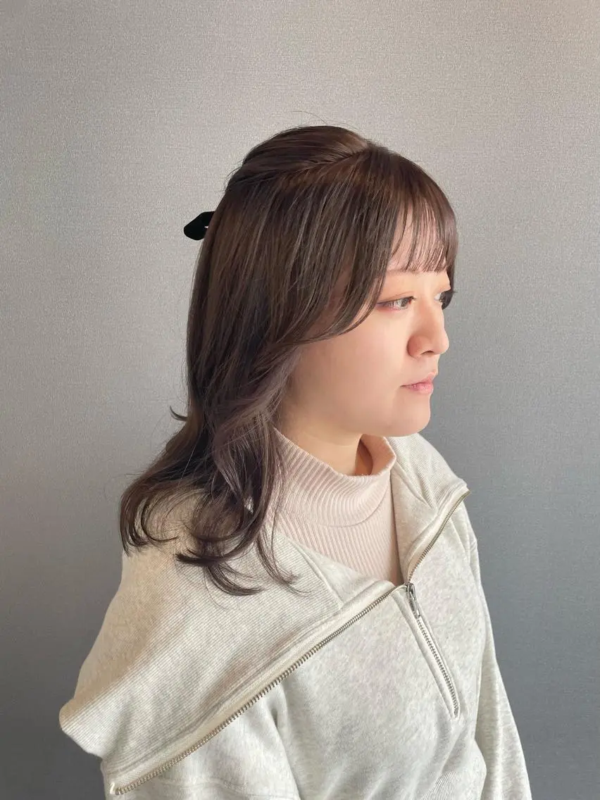 ミディアム カラー ヘアアレンジ カット kitin 吉祥寺 山岸花のヘアスタイル