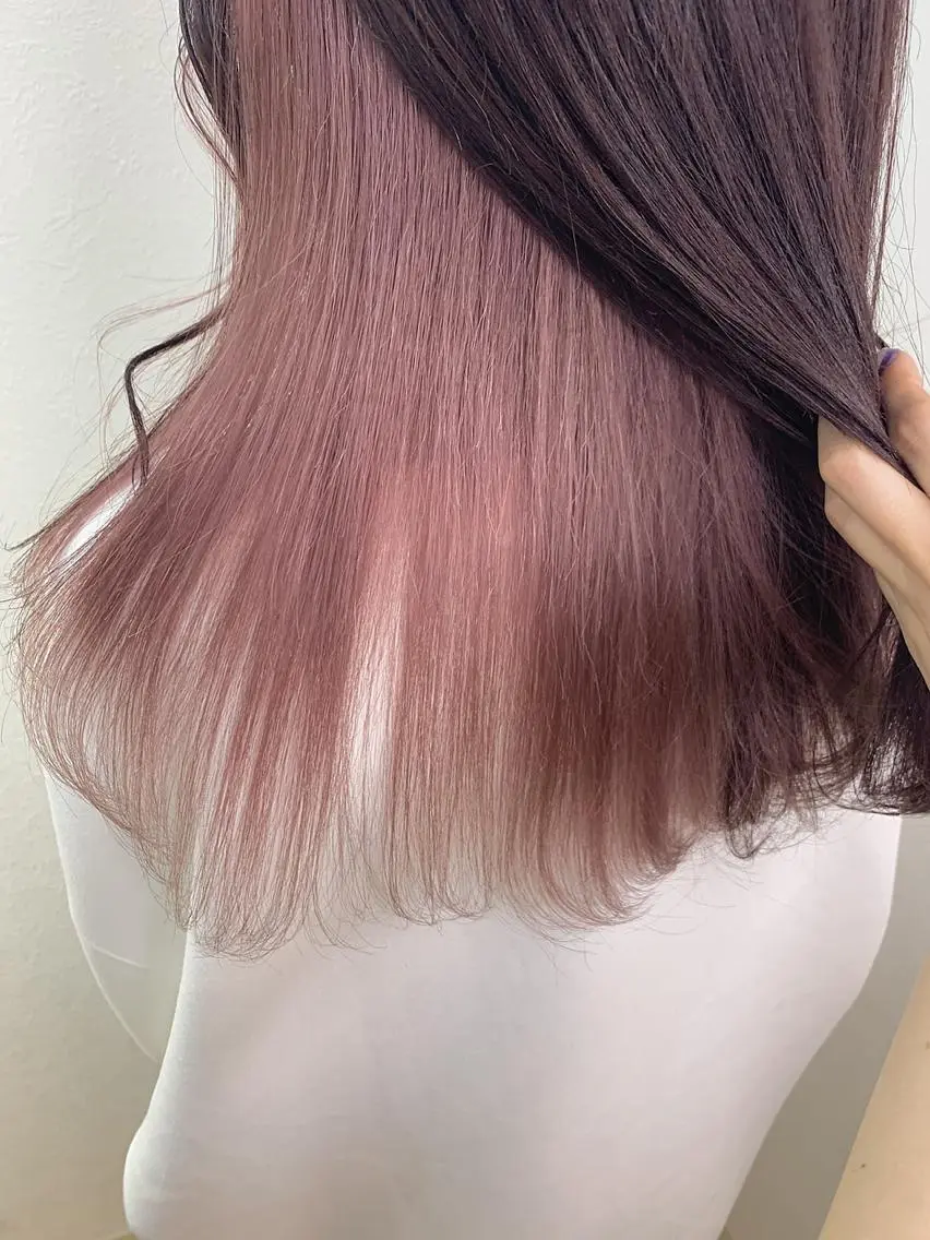 カラー ベージュカラー ピンクカラー ピンクベージュ 中村 彩夏のヘアスタイル