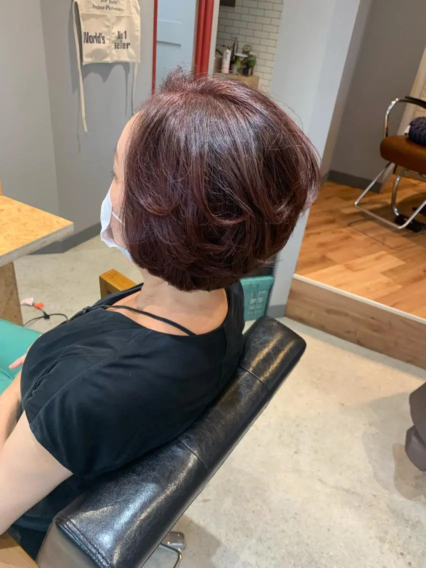 ショート カラー ボブレイヤー ピンクカラー ボブ レイヤーカット stylist N0Nのヘアスタイル