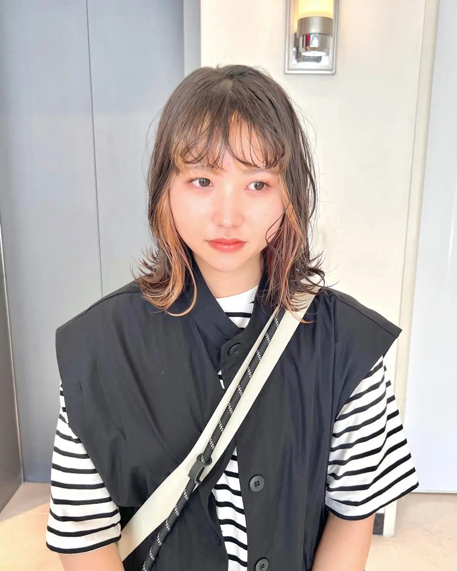 ミディアム フルガキ ハルカ天神美容室のヘアスタイル