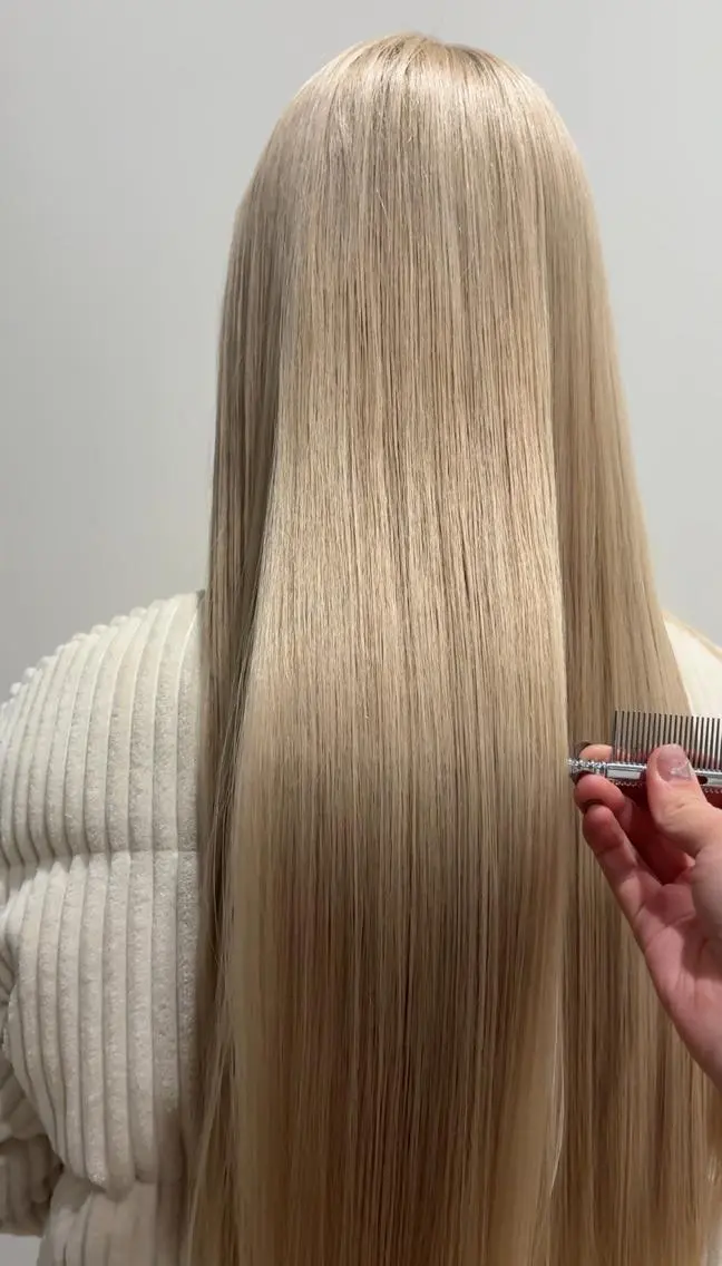 カラー セミロング カット ヘアカラー トリートメント 柔らかハイトーン/ 美髪💙ྀི/ミナルのヘアスタイル