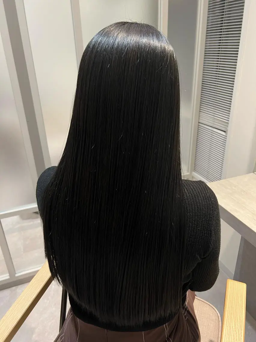 ロング カラー トリートメント 暗髪カラー🫐 おくだりんかのヘアスタイル