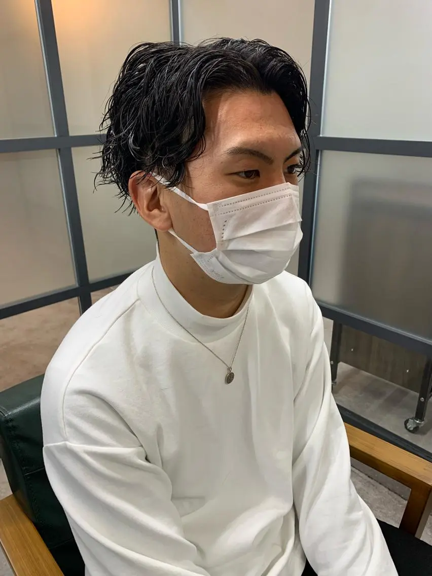 ショート パーマ メンズ カット パーマ 【S.BROOM】 店長　西川徹のヘアスタイル