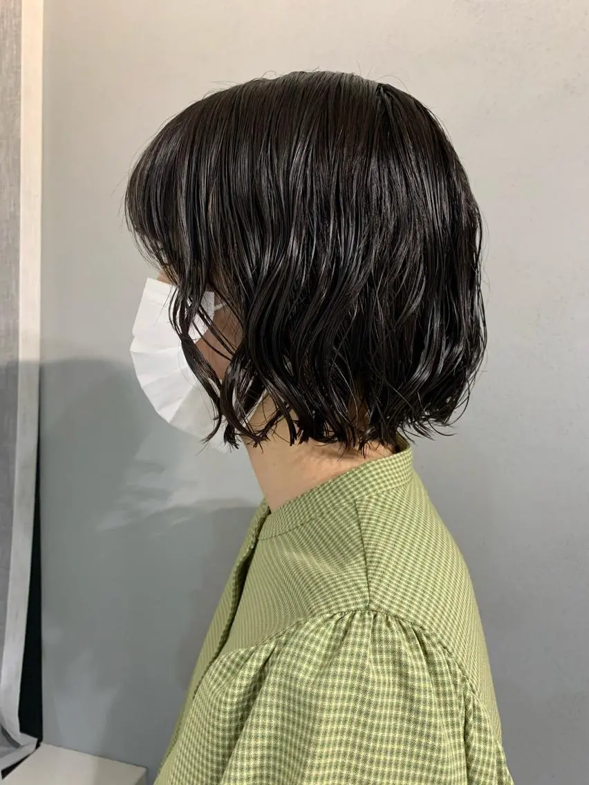 ミディアム パーマ ボブパーマコテ巻き風 パーマNo1深江秀平のヘアスタイル