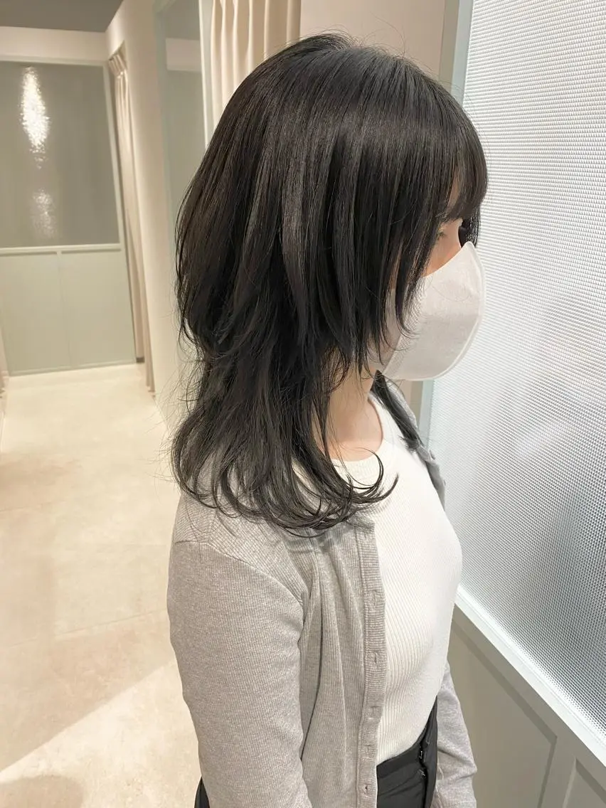 セミロング カット トリートメント 似合わせ艶髪カラー ❤️ハダユミのヘアスタイル