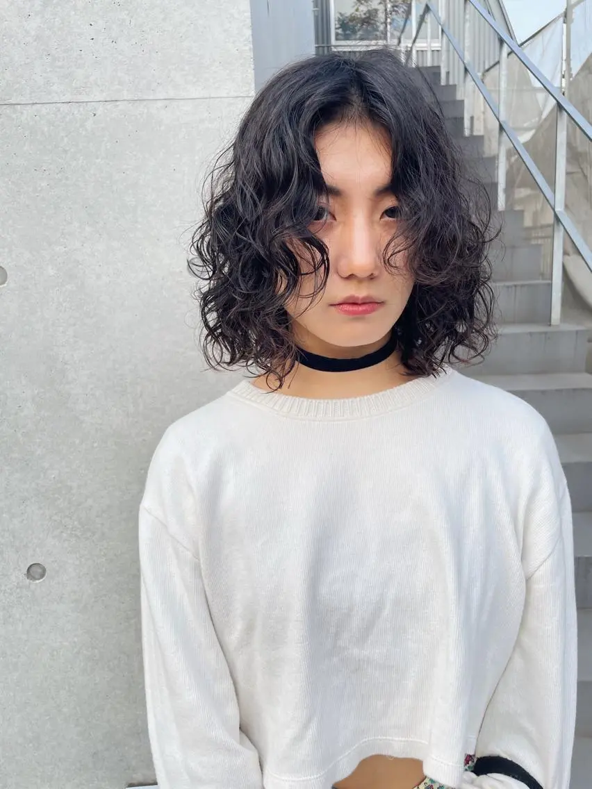 ミディアム パーマ カット パーマ トリートメント センスをお届けします 大谷将生infpのヘアスタイル