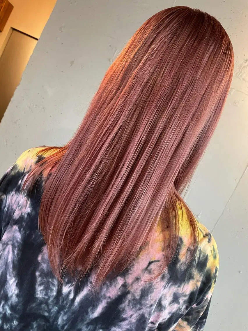 カラー オレンジ オレンジピンク ピンクカラー 🍀アレンジ簡単ヘア ☘️石田万里奈🍀のヘアスタイル