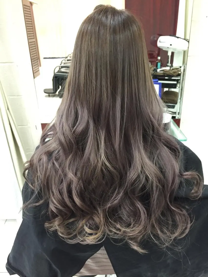 ロング カラー パーマ ヘアアレンジ モテ髪透明感❤️ デイズヘアカラーのヘアスタイル