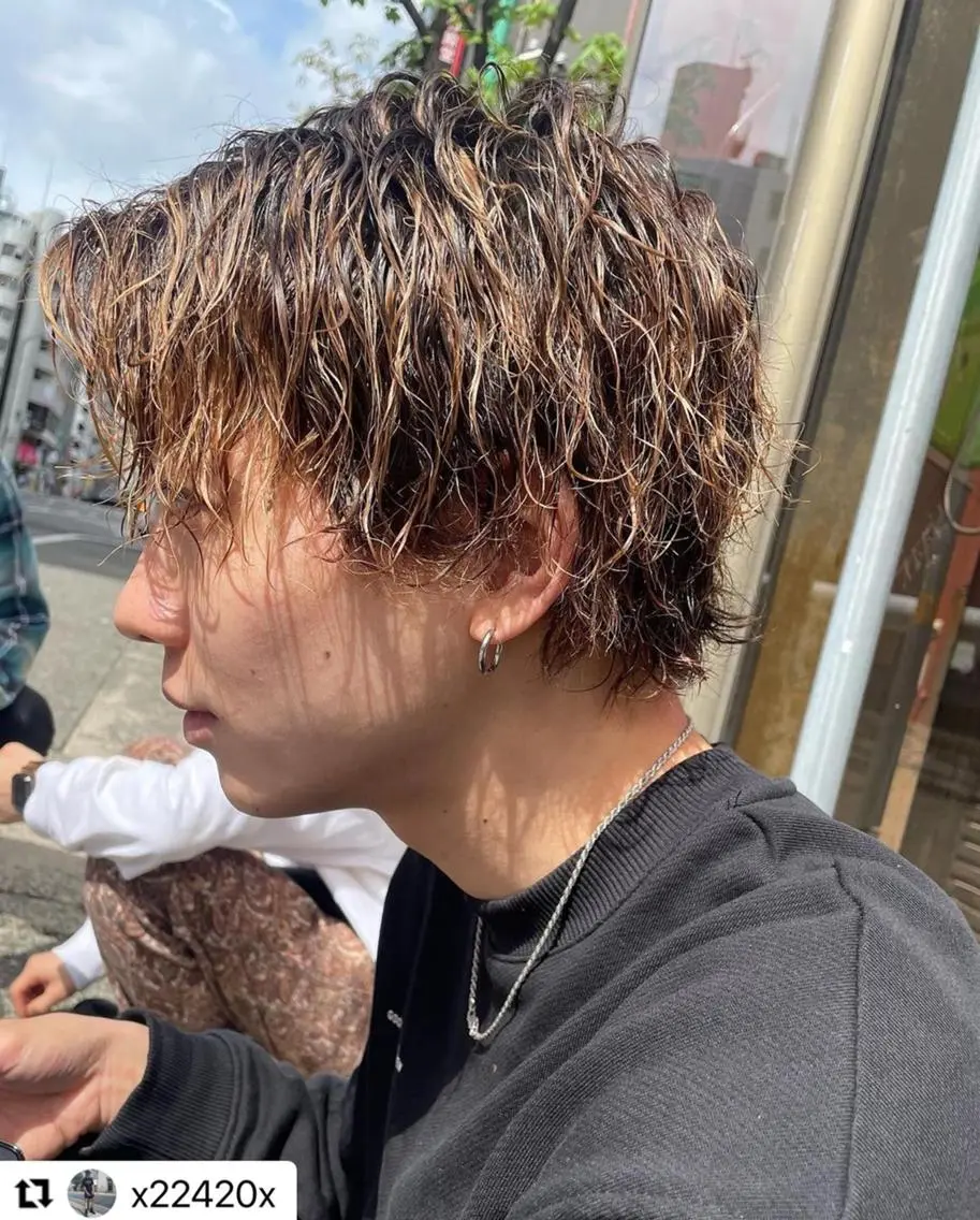 ショート カラー パーマ メンズ 🩷Eny terrace🩷のヘアスタイル