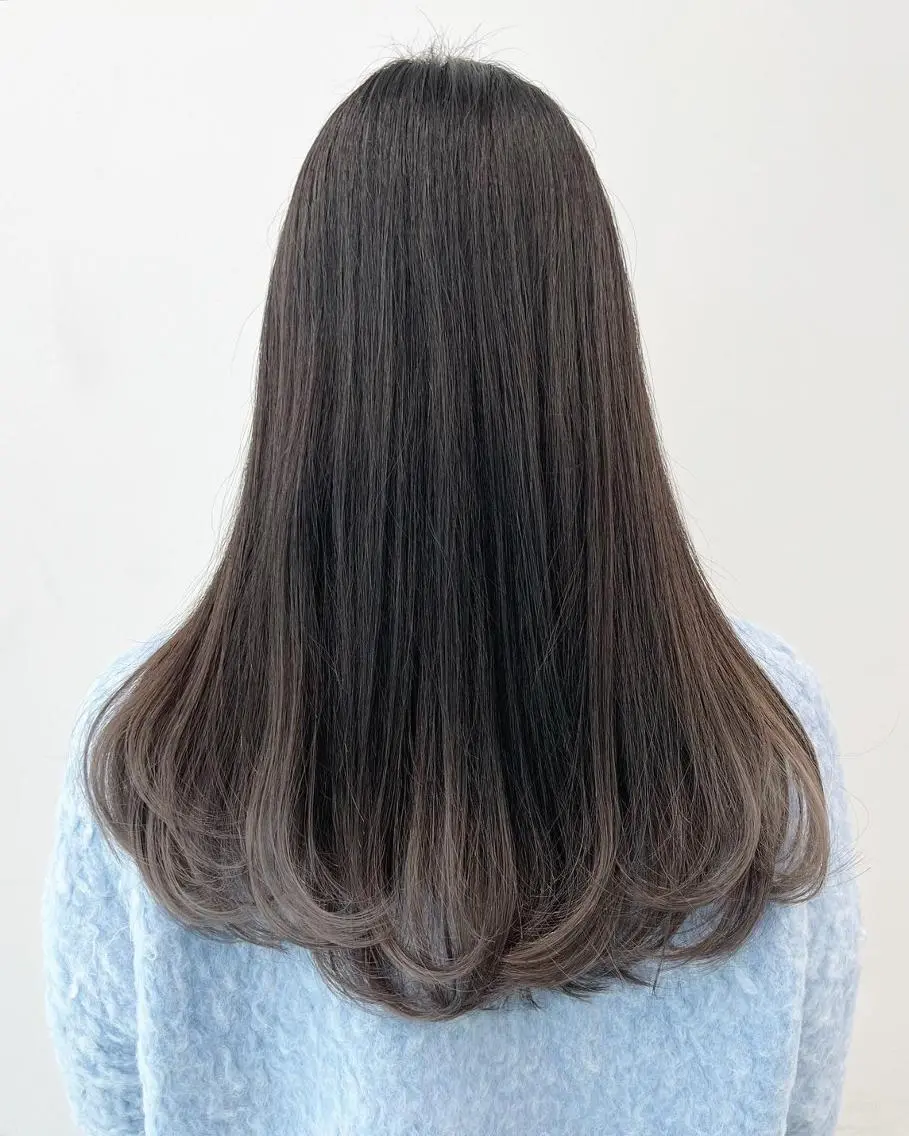 カラー アディクシーカラー アッシュ ブルーカラー ダークアッシュ グレージュ 【公式】amble luxe 中野のヘアスタイル