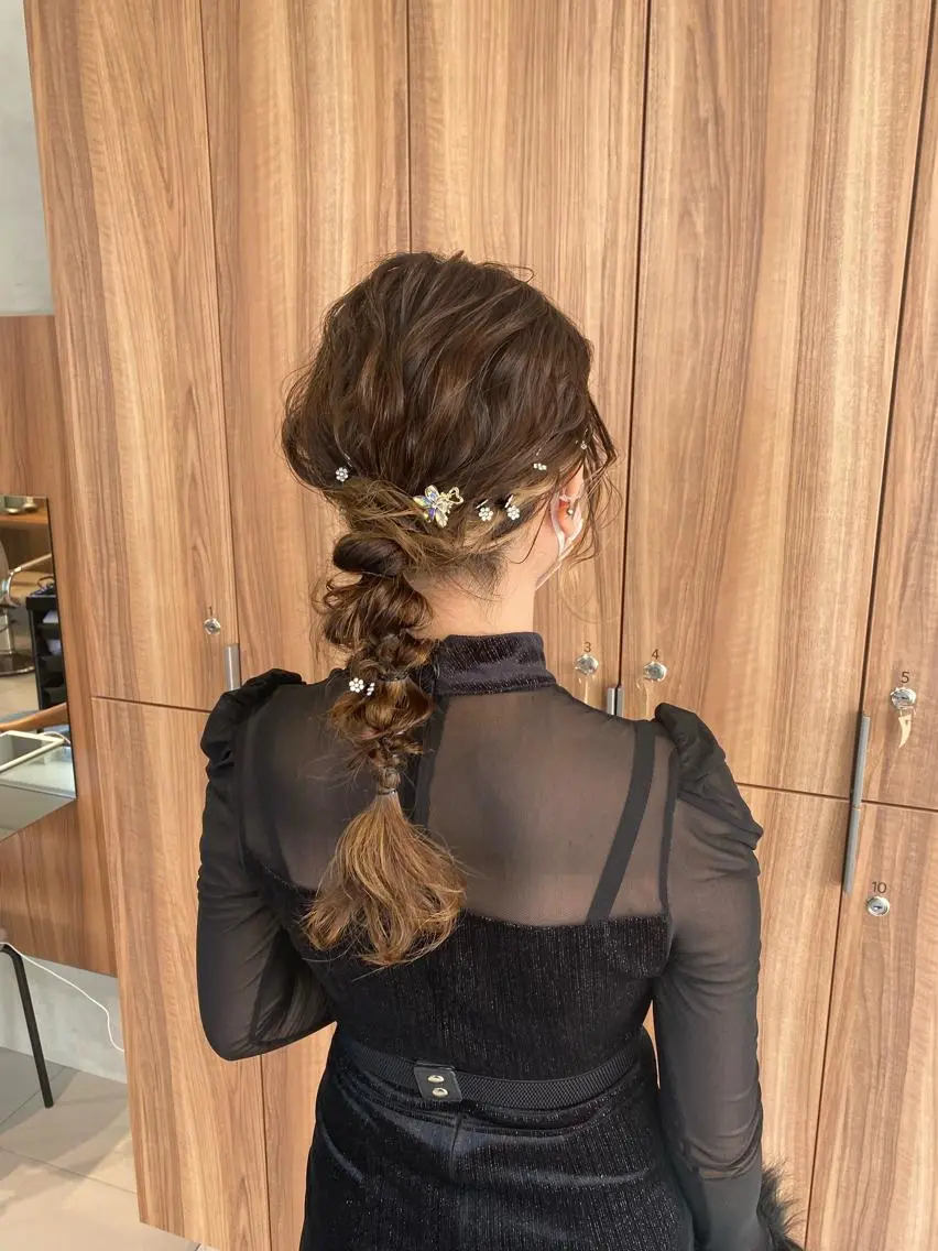 ロング ヘアセット 透明感モテ艶髪カラー Gallicaイリサのヘアスタイル