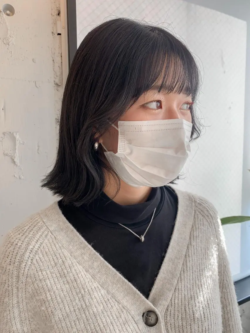 ミディアム カラー ヘアアレンジ 韓国風ヘア ヘアカラー トリートメント yuka .のヘアスタイル