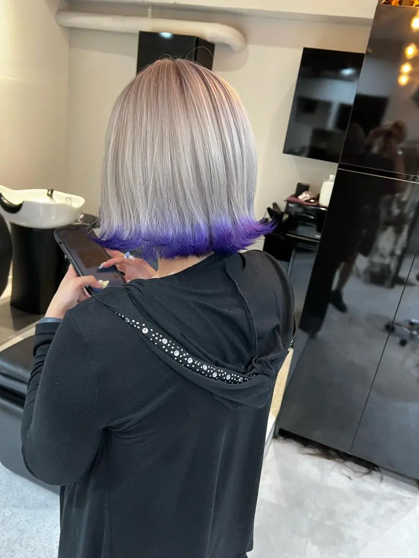 ショート カラー ブルーカラー ブルーバイオレット シルバー バイオレットカラー ホワイトシルバー ヘアカラー トリートメント PSY(サイ)池袋 金田尚久🎨のヘアスタイル